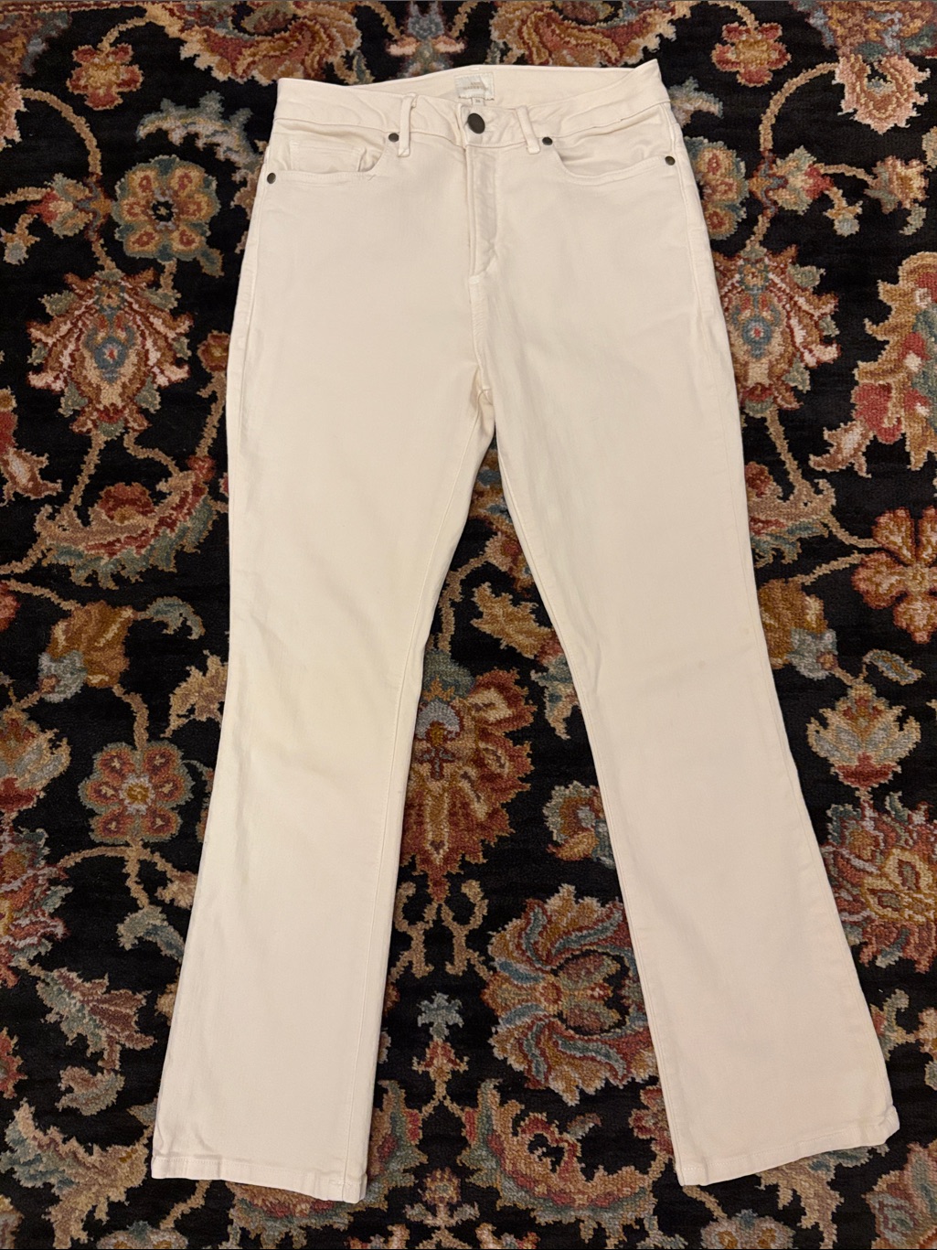 Ann Mashburn Flare Cropped 5 Pocket Jean Natural Stretch Denim Sz 26